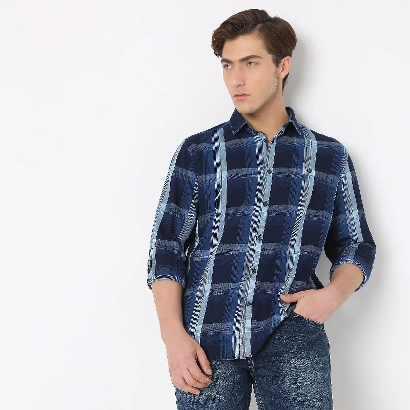 Today Only Cruiser™ Authentic Indigo Shirt Regular Fit Shirt Classic Checks Perfect Denim Companion