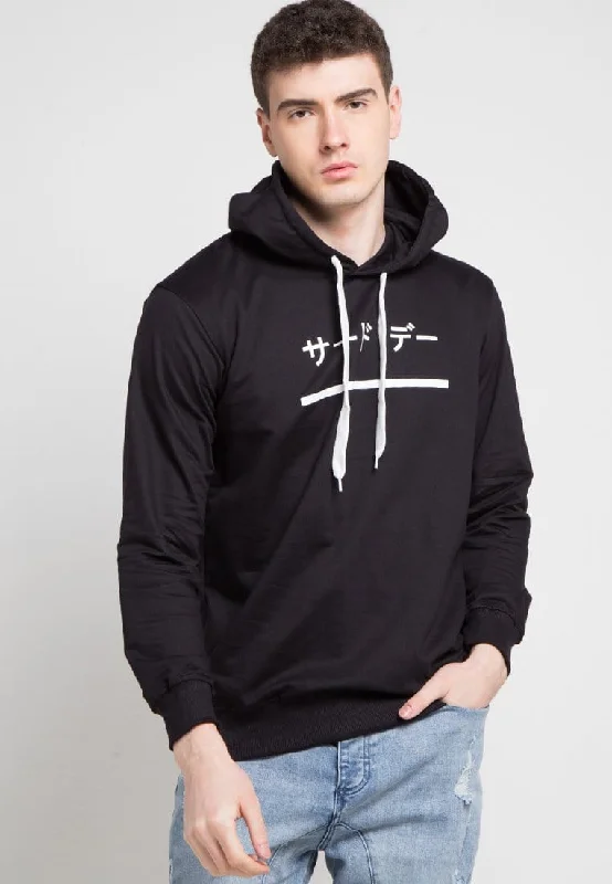 Early Access Third Day MO126D hoodies katakana underline blk Hoodie Hitam