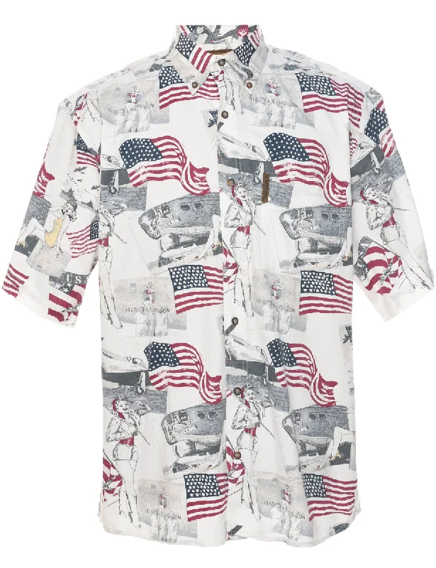 Weekend Deals That Excite Short Sleeve Hawaiian Shirt - M