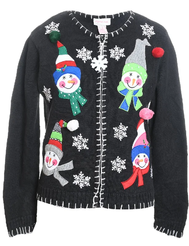 Weekend Bargains to Relish Snowman Christmas Cardigan - M