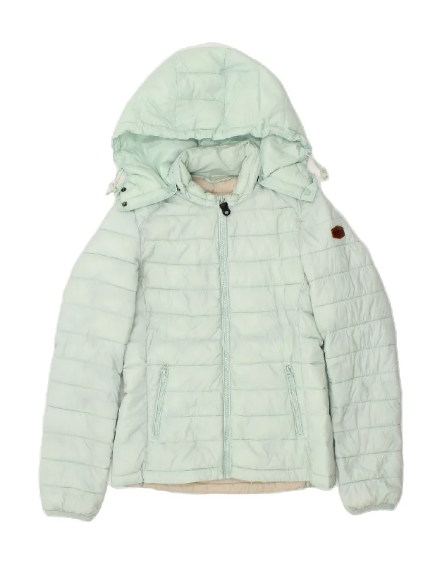 Weekend Deals That Sparkle RIFLE Womens Hooded Padded Jacket UK 10 Small Turquoise Polyamide Weekend Deals That Sparkle RIFLE Womens Hooded Padded Jacket UK 10 Small Turquoise Polyamide