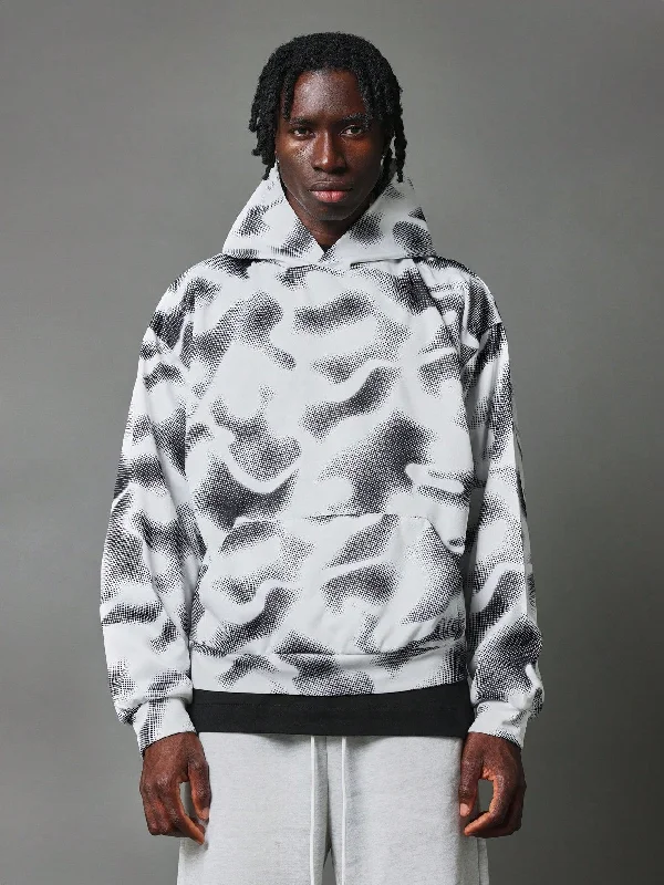 Weekend Savings Spectacular Regular Fit Overhead Pixelated Camouflage Printed Hoodie