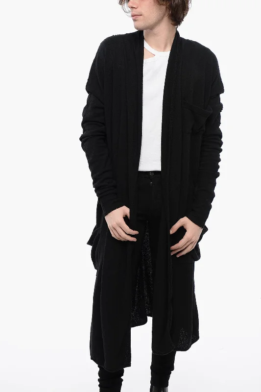 Weekend Bargains Await You Balmain Cotton Blend Long Cardigan With Reverse Stitchings Weekend Bargains Await You Balmain Cotton Blend Long Cardigan With Reverse Stitchings