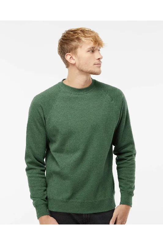 Limited Offer Independent Trading Co. Mens Special Blend Crewneck Raglan Sweatshirt - Moss Green
