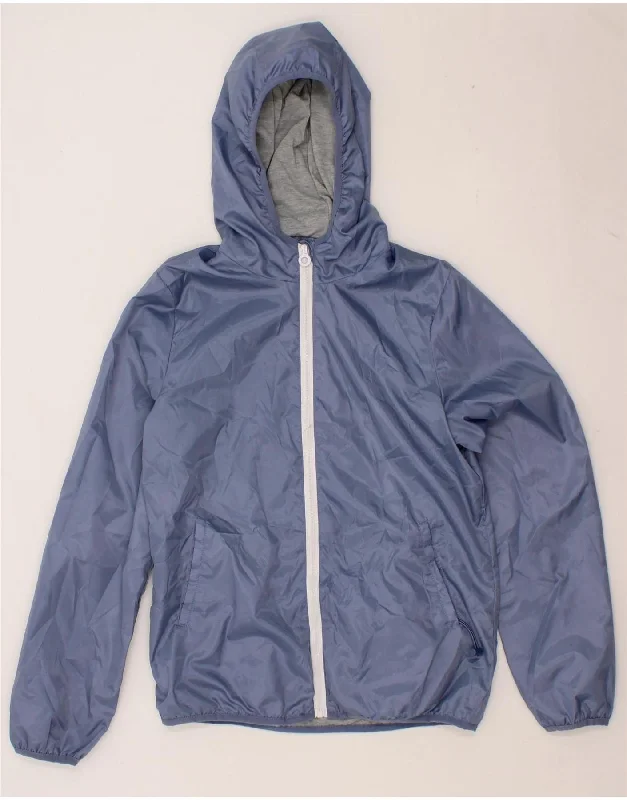 Special Buy OVS Womens Hooded Rain Jacket IT 44 Medium Blue Polyester