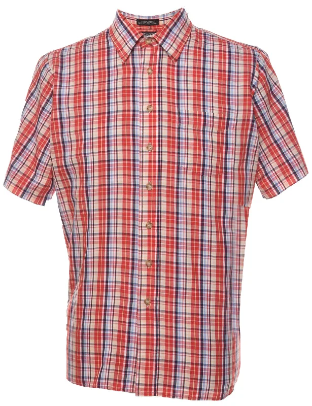 Weekend Deals That Impress Short Sleeve Checked Shirt - L