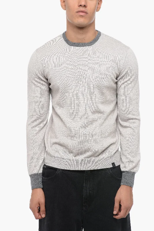 Weekend Deals That Please Fay Virgin Wool Sweater with Contrasting Edges and Patches Weekend Deals That Please Fay Virgin Wool Sweater with Contrasting Edges and Patches