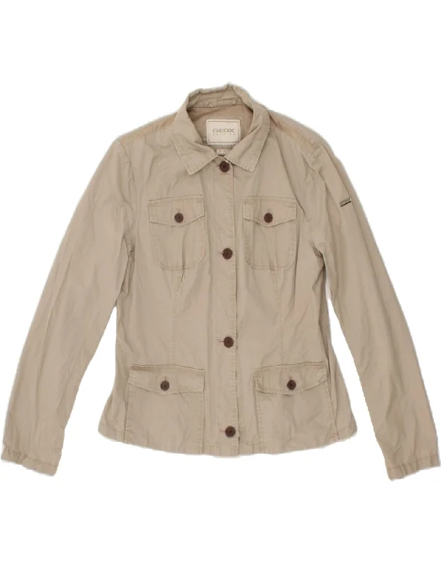 Weekend Bargains to Snag GEOX Womens Utility Jacket UK 14  Large Grey Cotton