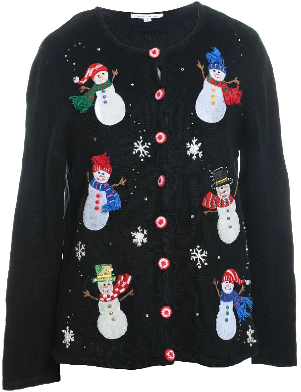 Weekend Bargains to Love Snowman Christmas Cardigan - M