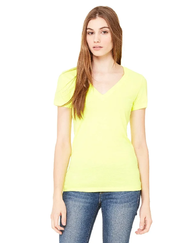 Limited Supply Bella+Canvas Ladies Deep V-Neck T-Shirt | Neon Yellow