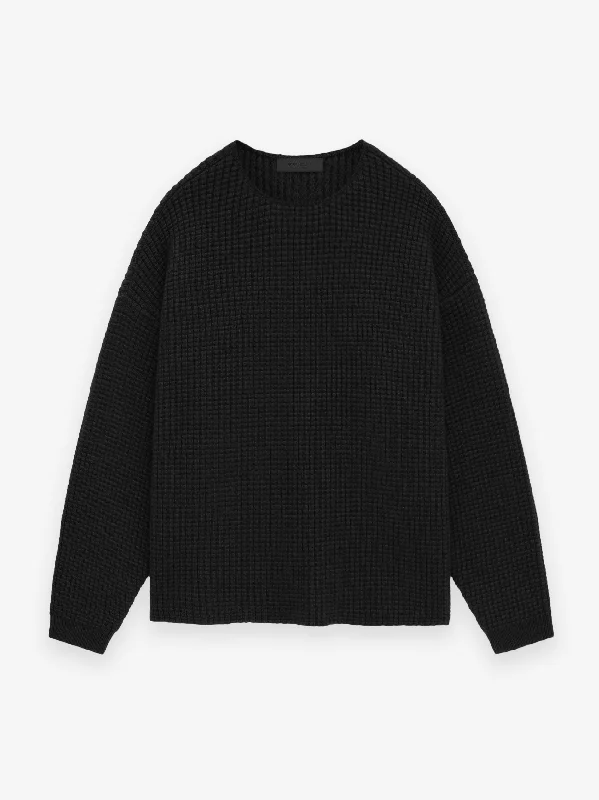 Unwind with Weekend Discounts Heavy Waffle Crewneck Sweater
