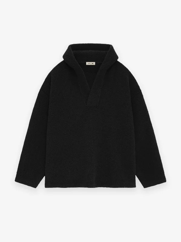 Weekend Deals You Can't Resist Merino Boucle Polo Hoodie