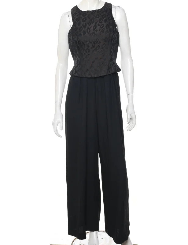 Quick Deals Sleeveless Animal Print Jumpsuit - M