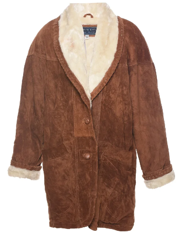 Closeout Deal Smartset Shearling Suede Jacket - S