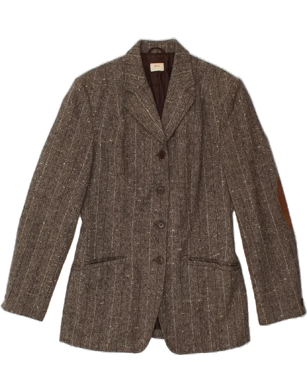 Weekend Offers That Shine SISLEY Womens 4 Button Blazer Jacket UK 12 Medium Grey Striped Virgin Wool Weekend Offers That Shine SISLEY Womens 4 Button Blazer Jacket UK 12 Medium Grey Striped Virgin Wool