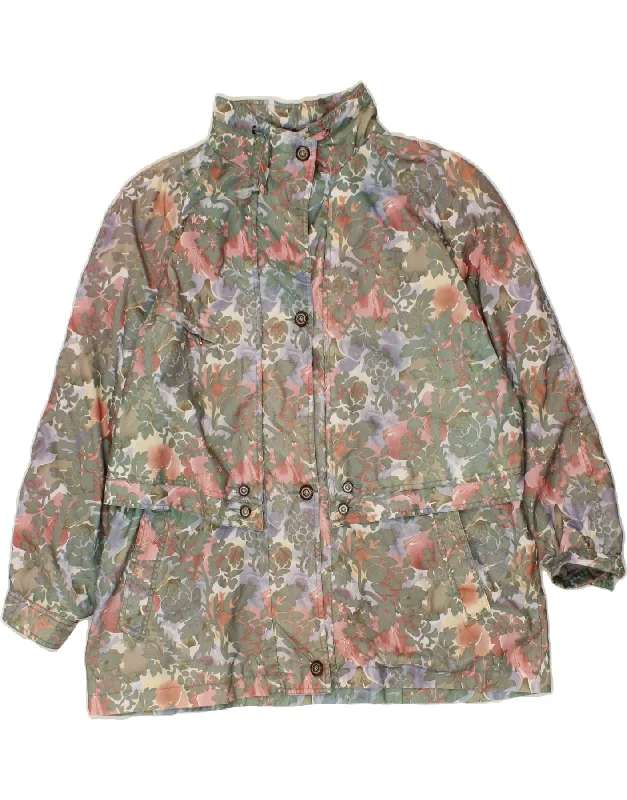 Big Deal MAJESTIC Womens Rain Jacket UK 20 2XL Green Floral