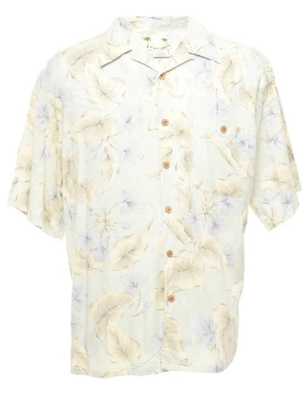 Special Offer Silk Floral Pattern Hawaiian Shirt - XL