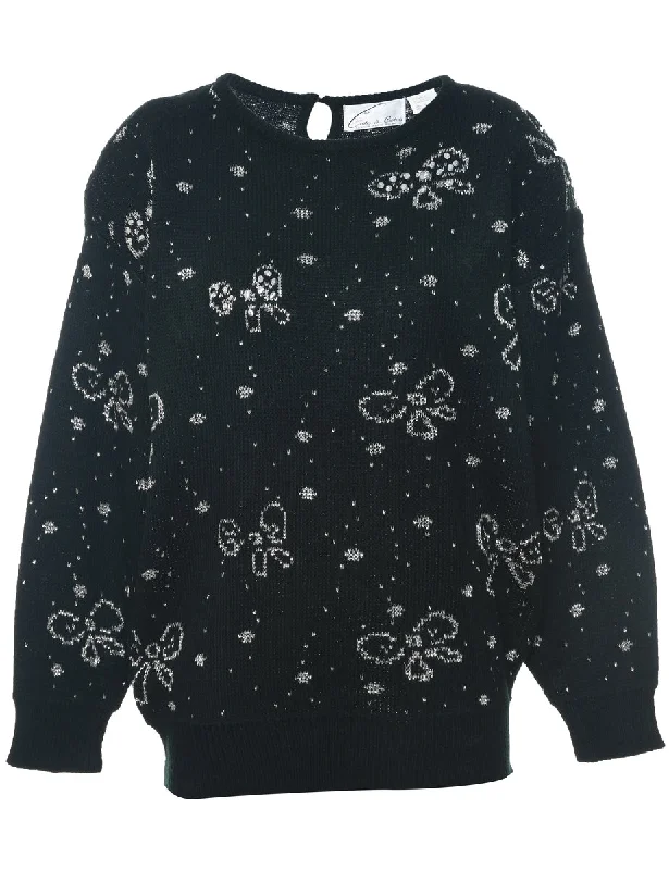 Lowest Rates Sequined Black Jumper - L