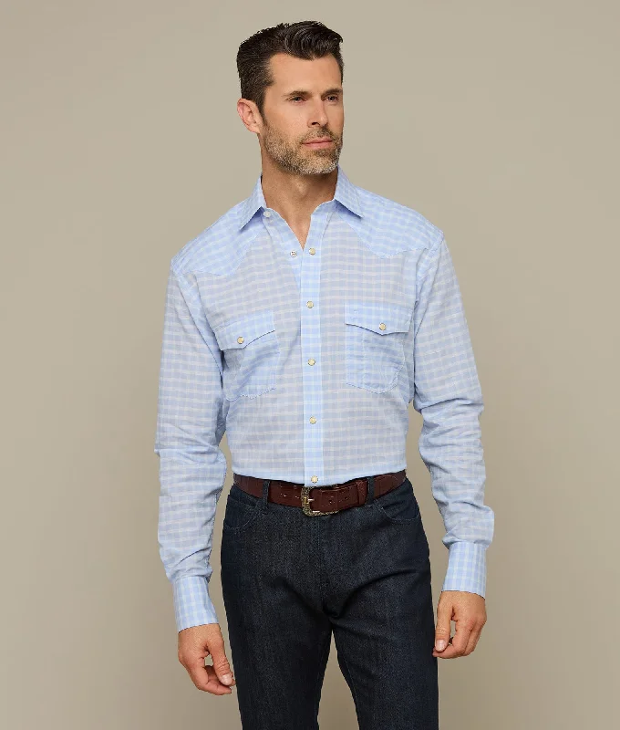 The Best Prices El Paso Plaids :: Powder Blue Top Weave Check