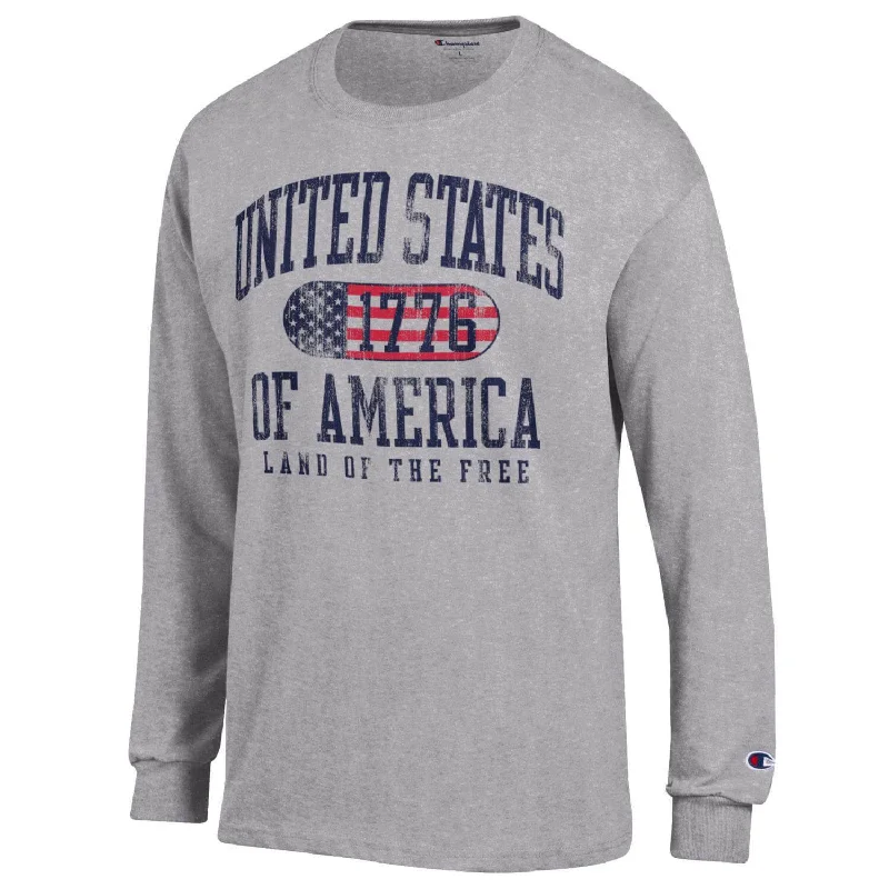 Great Bargain Men's Champion Land of the Free 1776 Long Sleeve T-Shirt