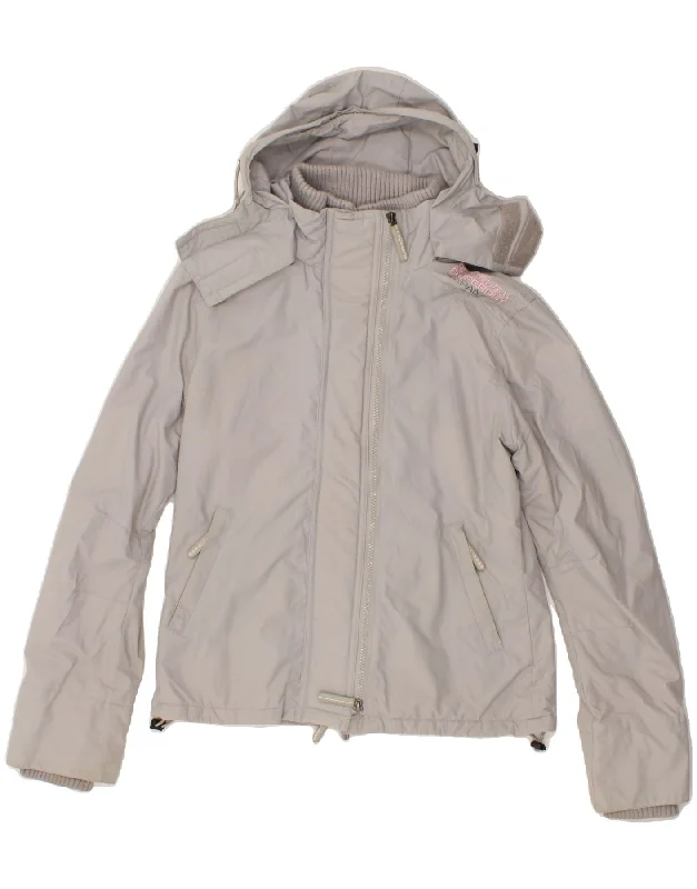 Weekend Offers That Excite SUPERDRY Womens Hooded Windbreaker Jacket UK 14 Medium Grey Nylon Weekend Offers That Excite SUPERDRY Womens Hooded Windbreaker Jacket UK 14 Medium Grey Nylon