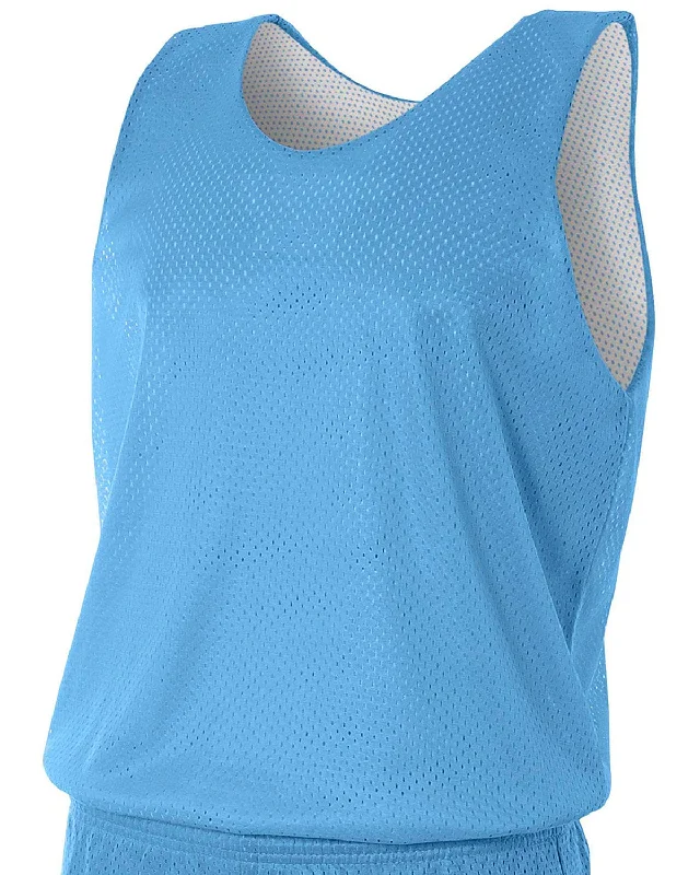 Deep Savings A4 Men's Reversible Mesh Tank | Lt Blue/ White
