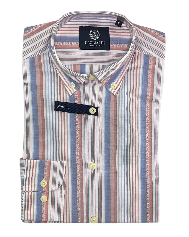 Early Bird Royal Stripe & Rasberry Weekend Shirt