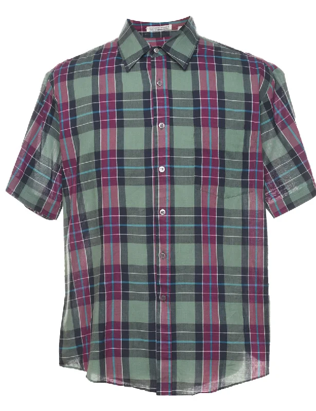 Weekend Offers That Excite Short Sleeve Checked Shirt - L