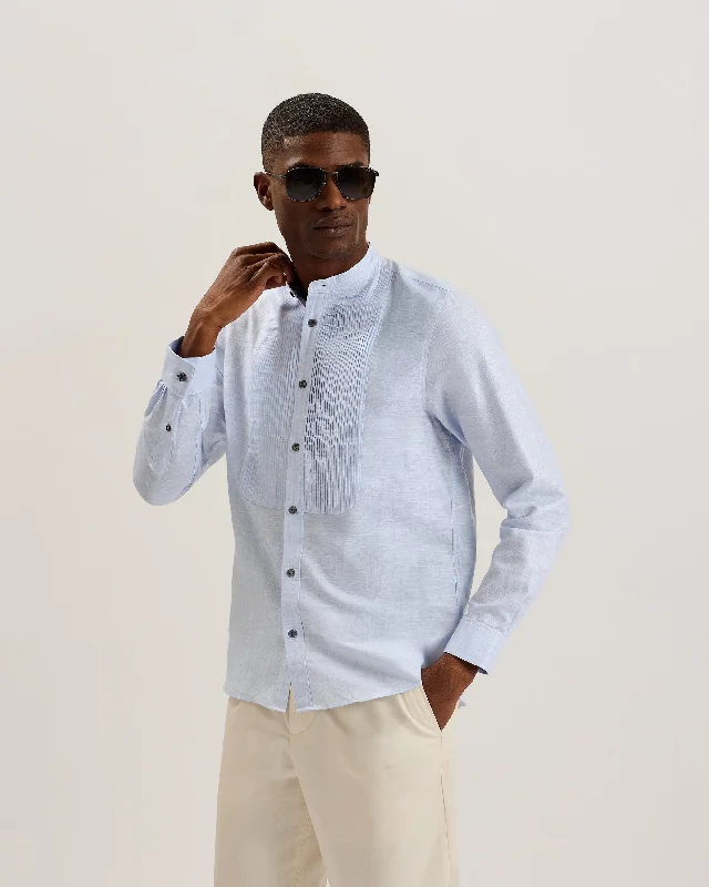 Low Price Dario Ls Bibbed Shirt Sky-Blue