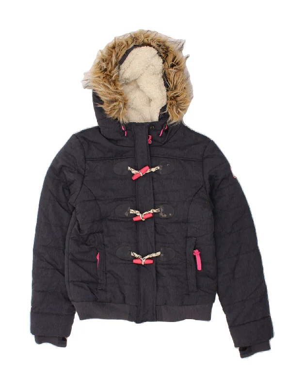 Weekend Deals to Brighten Your Day SUPERDRY Womens Hooded Padded Jacket UK 14 Medium Navy Blue Polyester Weekend Deals to Brighten Your Day SUPERDRY Womens Hooded Padded Jacket UK 14 Medium Navy Blue Polyester