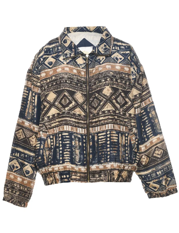 Limited Supply Silk Zip Front Jacket - L