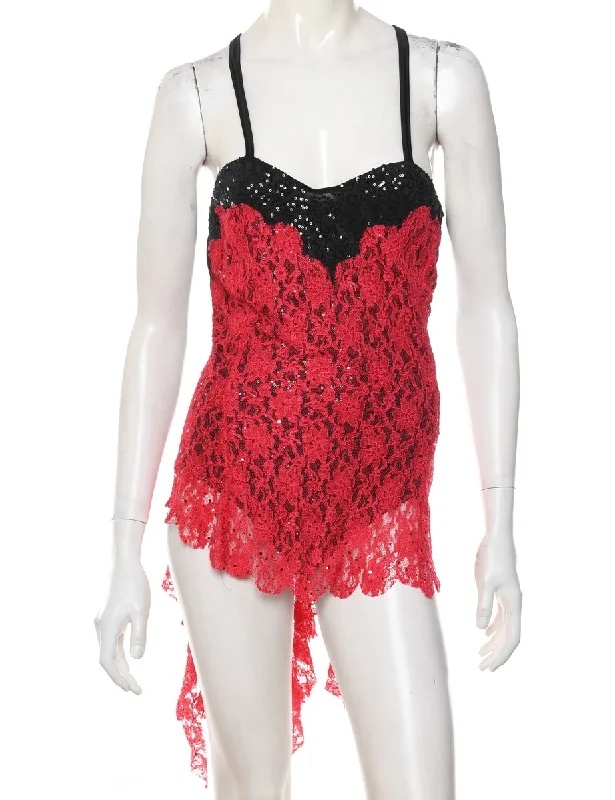 Half Price Sequined Showgirl Outfit - S
