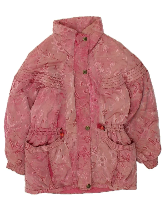 Today's Deal RODEO Womens Windbreaker Coat EU 42 Large Pink Floral