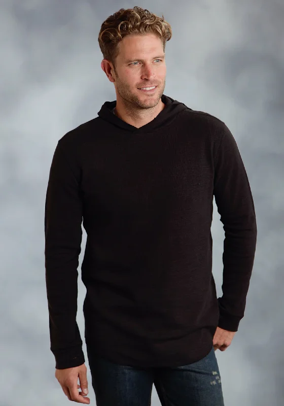 Massive Deal Ouray Mens Black 100% Cotton USA Thermal Hoodie