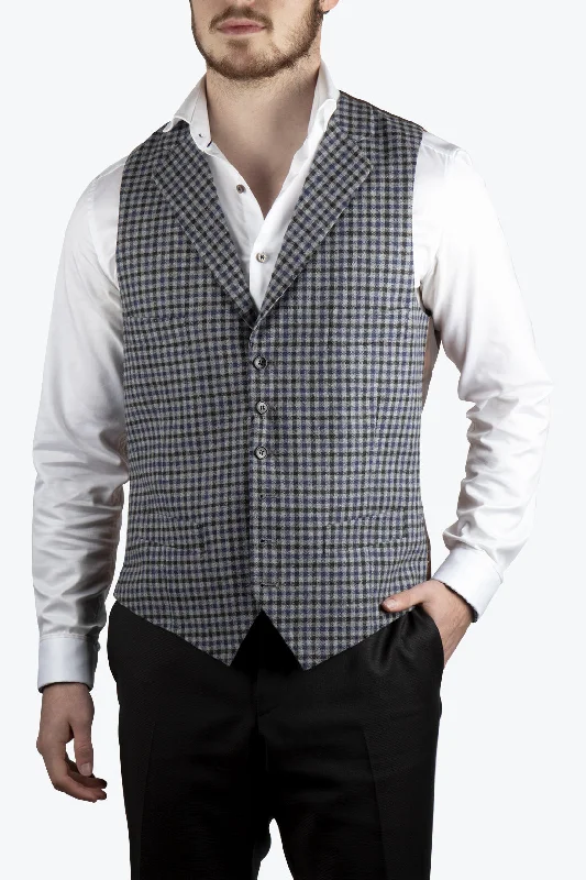 Make Your Weekend Count with Savings Rembrandt Shelby Gun Check Waistcoat Grey