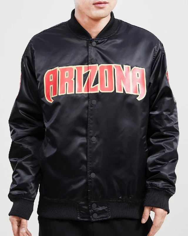 Weekend Offers That Shine MLB ARIZONA DIAMONDBACKS TEAM BIG LOGO MEN'S SATIN JACKET (BLACK) Weekend Offers That Shine MLB ARIZONA DIAMONDBACKS TEAM BIG LOGO MEN'S SATIN JACKET (BLACK)