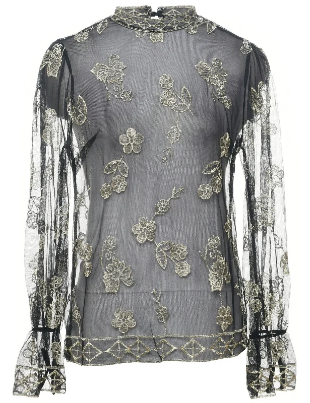 Super Sale Sheer Effect Evening Top - M
