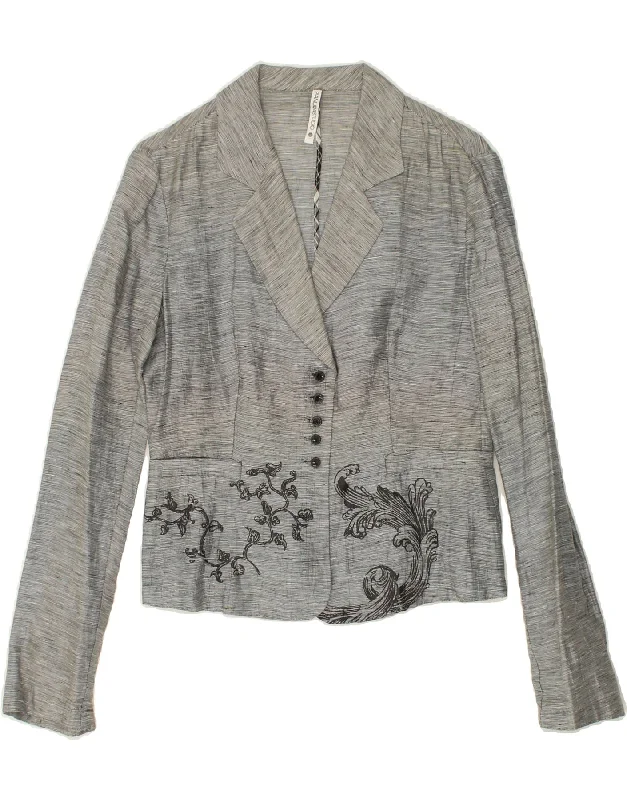 Weekend Deals That Excite PIANURA STUDIO Womens Graphic 5 Button Blazer Jacket IT 44 Medium Grey Weekend Deals That Excite PIANURA STUDIO Womens Graphic 5 Button Blazer Jacket IT 44 Medium Grey