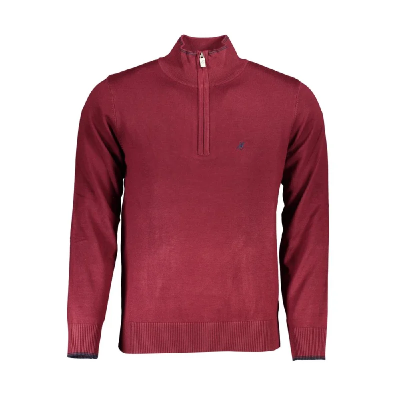 Now Available U.S. Grand Polo Elegant Half-Zip Sweater with Embroidery Men's Detail