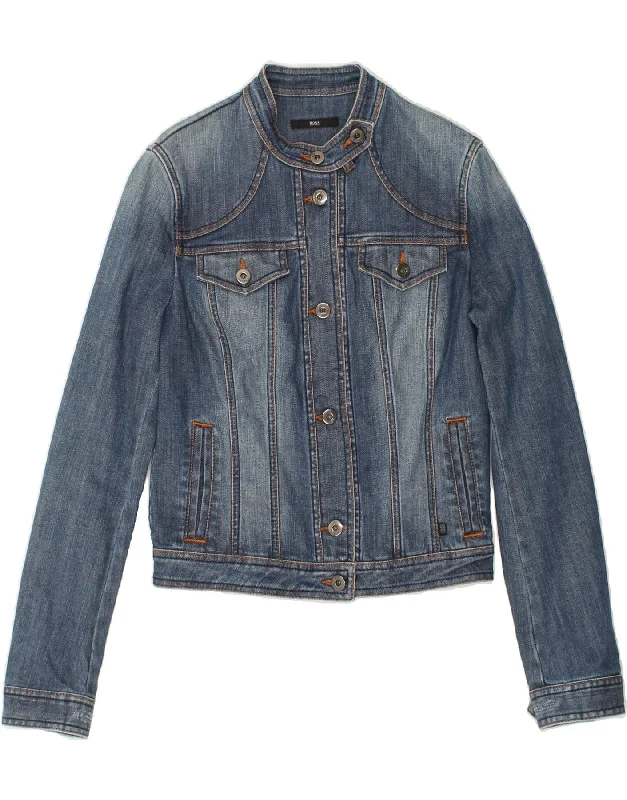 Cash Savings HUGO BOSS Womens Crop Denim Jacket UK 14 Large Blue Cotton