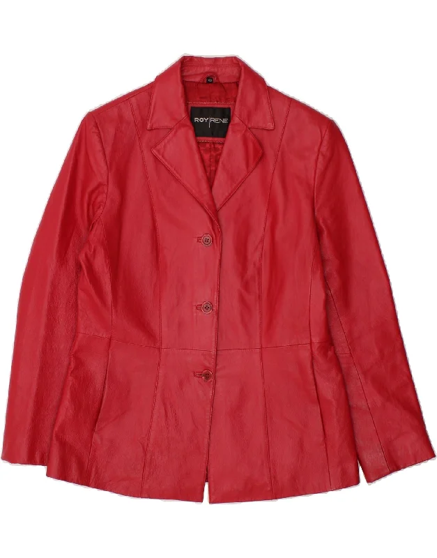 Cash Savings VINTAGE Womens Leather Jacket EU 42 Large Red Leather