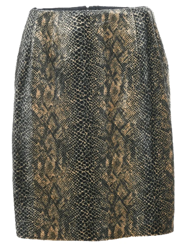 New Deal Snakeskin Pattern Pencil Skirt - S
