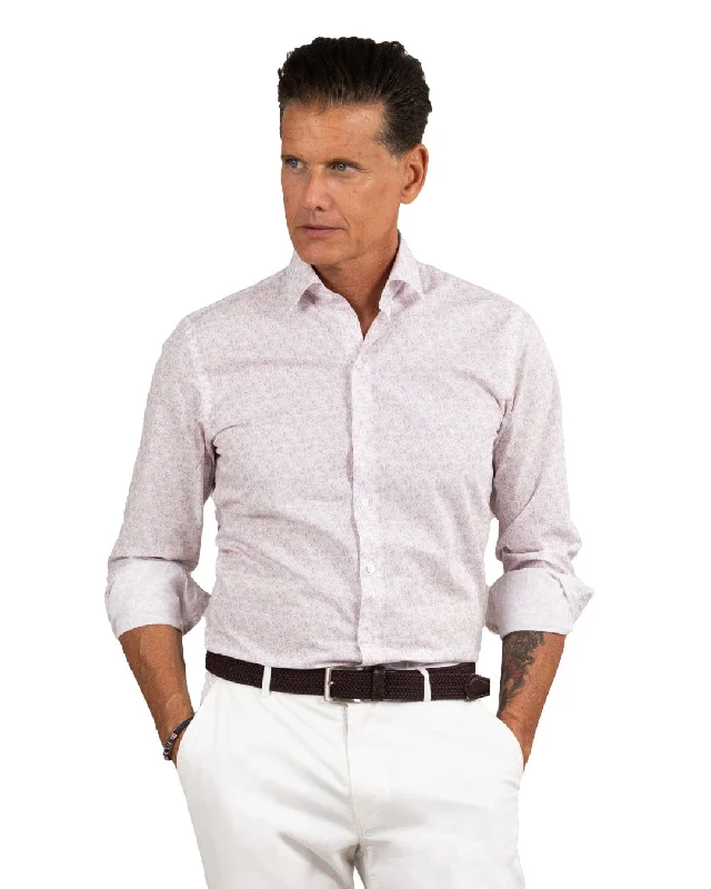 Savings Galore Red Slim Fit Ship's Wheel Print Spread Collar Shirt