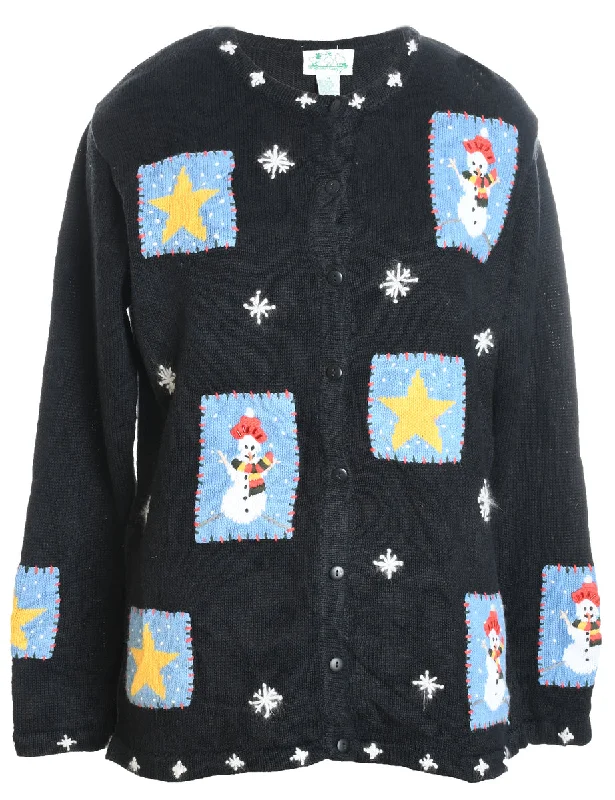 Weekend Specials to Indulge In Snowman Christmas Cardigan - M