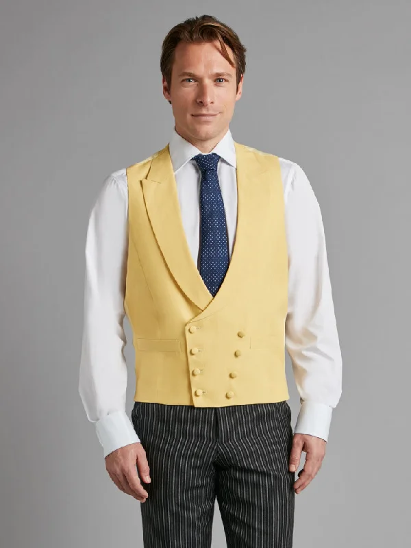 Savings Event Double Breasted Wool Waistcoat - Yellow