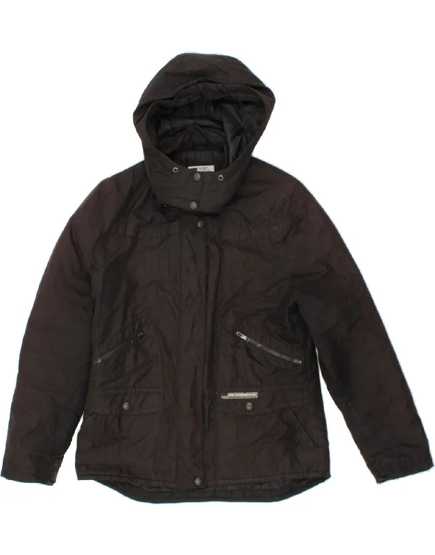 Value Deals LEVI'S Womens Hooded Windbreaker Jacket UK 14 Large Black Polyester