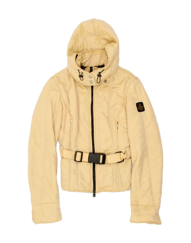 Deal of the Day REFRIGIWEAR Womens Crop Padded Jacket UK 14 Medium Yellow Polyester