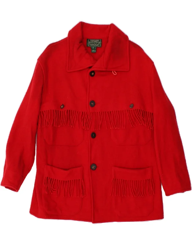 Weekend Discounts to Love RALPH LAUREN Womens Overcoat UK 10 Small Red Wool