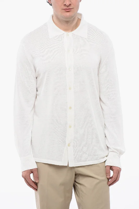 Weekend Deals That Impress Corneliani Linen And Silk Cardigan With Polo Neck