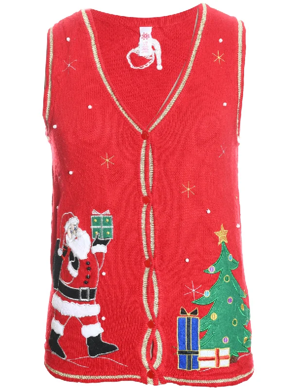 Value Deals Santa Claus Christmas Sweater Vest - S